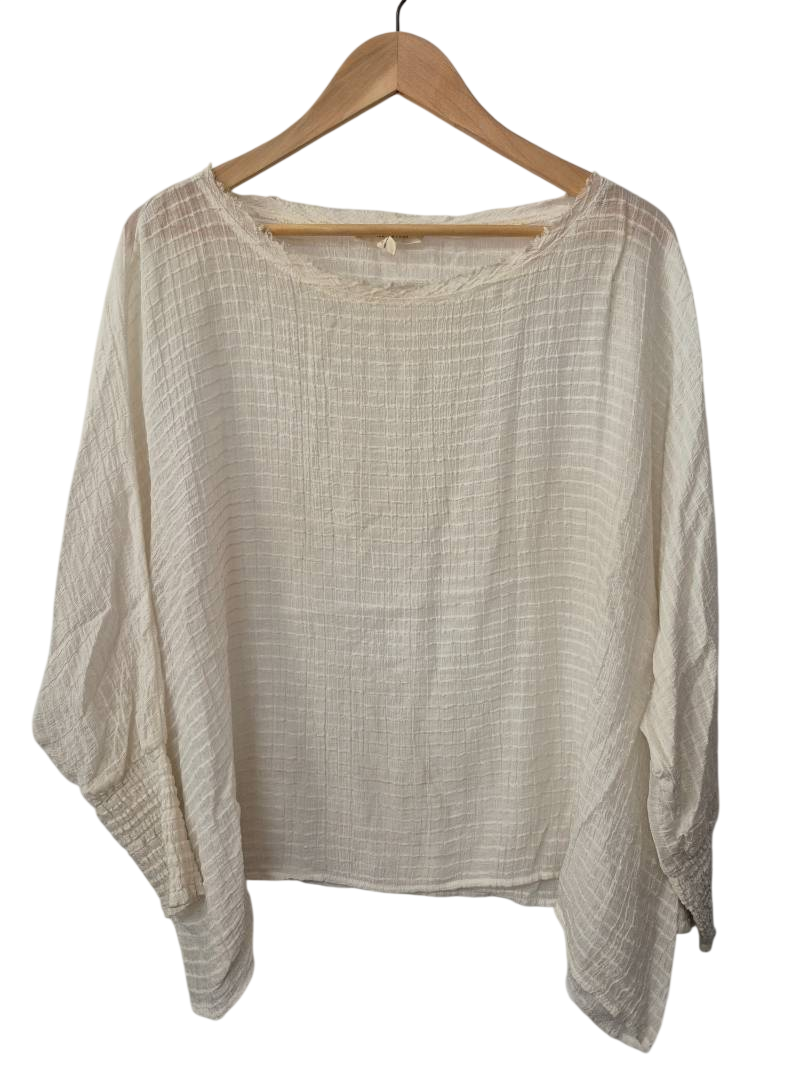 Grade & Gather Flowy Textured Top Long Sleeves