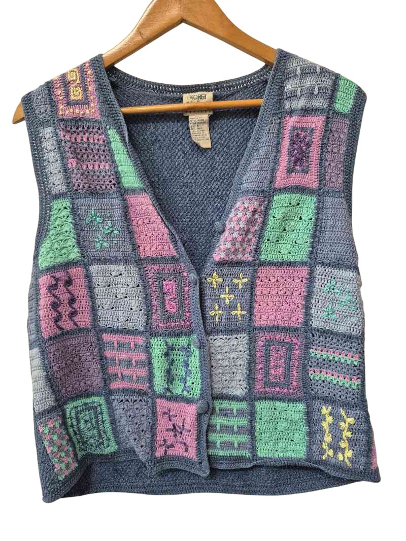 Koret City Blues Patchwork Vest Vintage