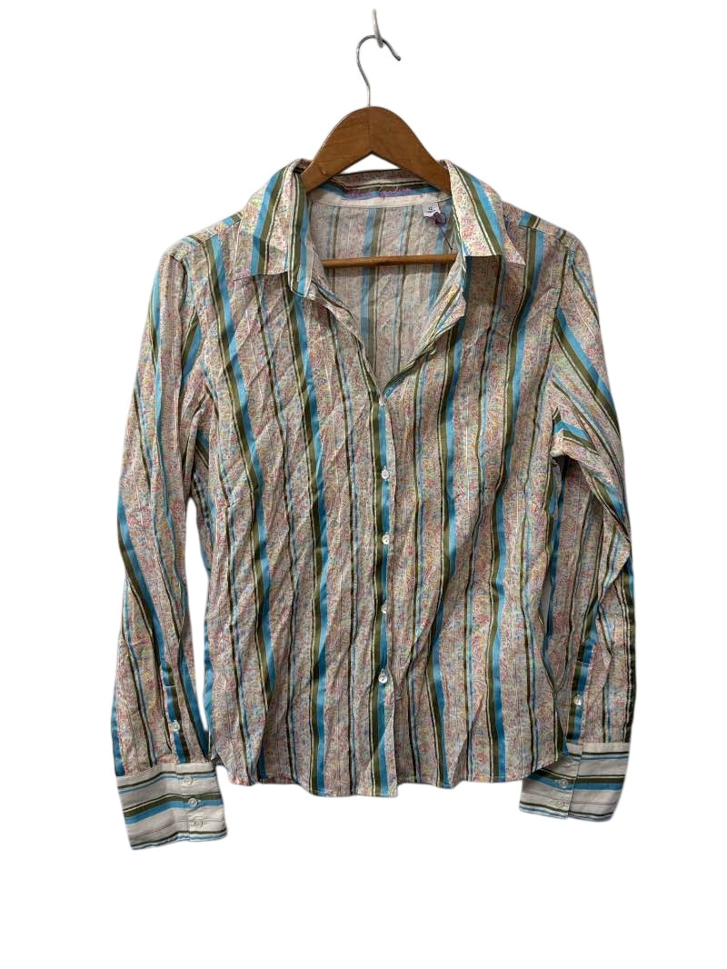 Robet Gradham Striped Paisley Blouse Vintage