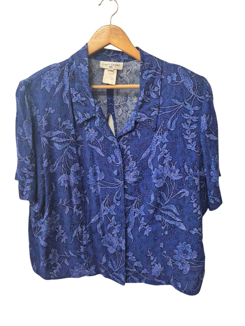 Lady Dorby Floral Button-Up Blouse Vintage