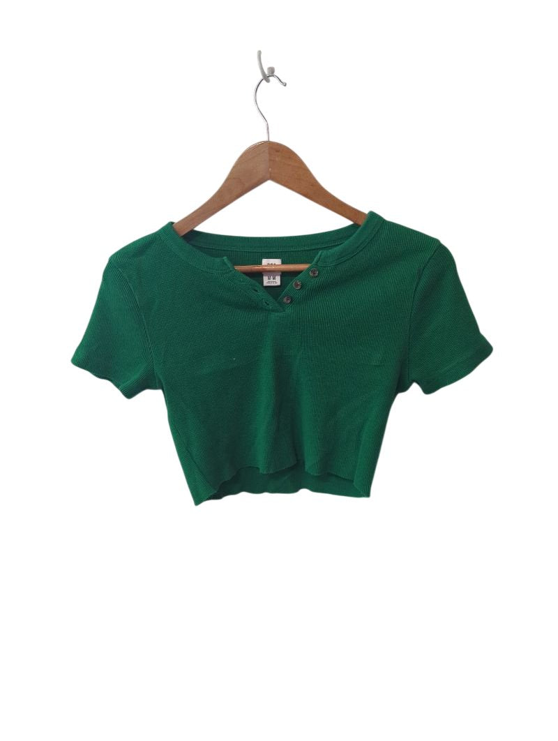 BDG Cropped Henley Short Sleeves