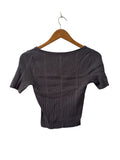 Divided by H & M Ribbed Crop Top Short Sleeves