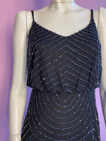 Black Adrianna Papell Beaded Cami Dress, 2