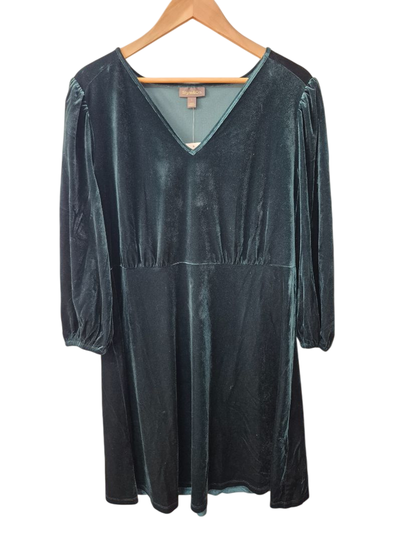 Style & Co V-Neck Velvet Dresses