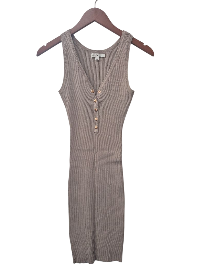 Love Tree Ribbed Buttoned Dresses