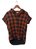 Beach Lunch Lounge Plaid Button-Up Short Sleeves