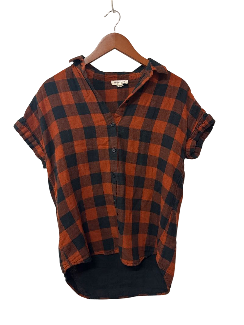 Beach Lunch Lounge Plaid Button-Up Short Sleeves