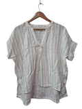 Madewell Striped V-Neck Short Sleeves