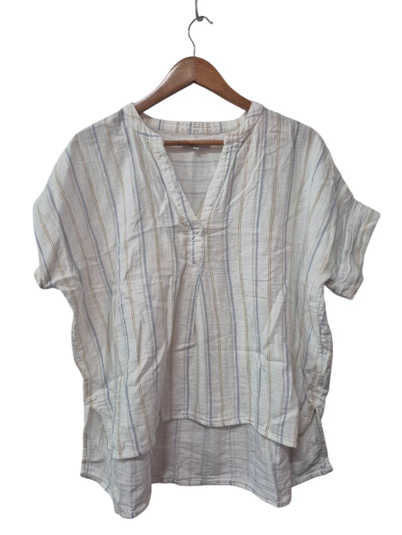Madewell Striped V-Neck Short Sleeves
