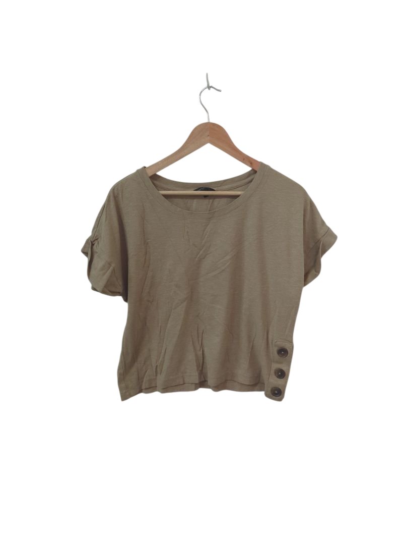 Banana Republic Button Accent Tee Short Sleeves