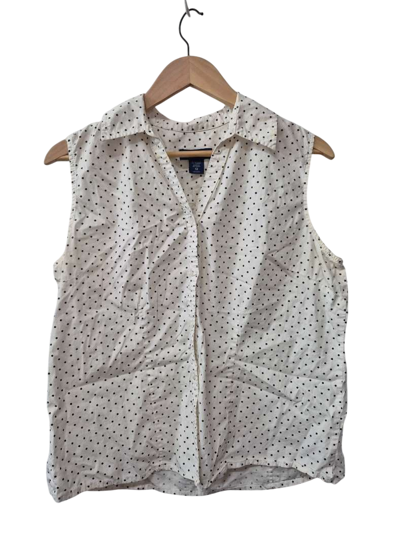 Karen Scott Sleeveless Collared Button-Up Tanks