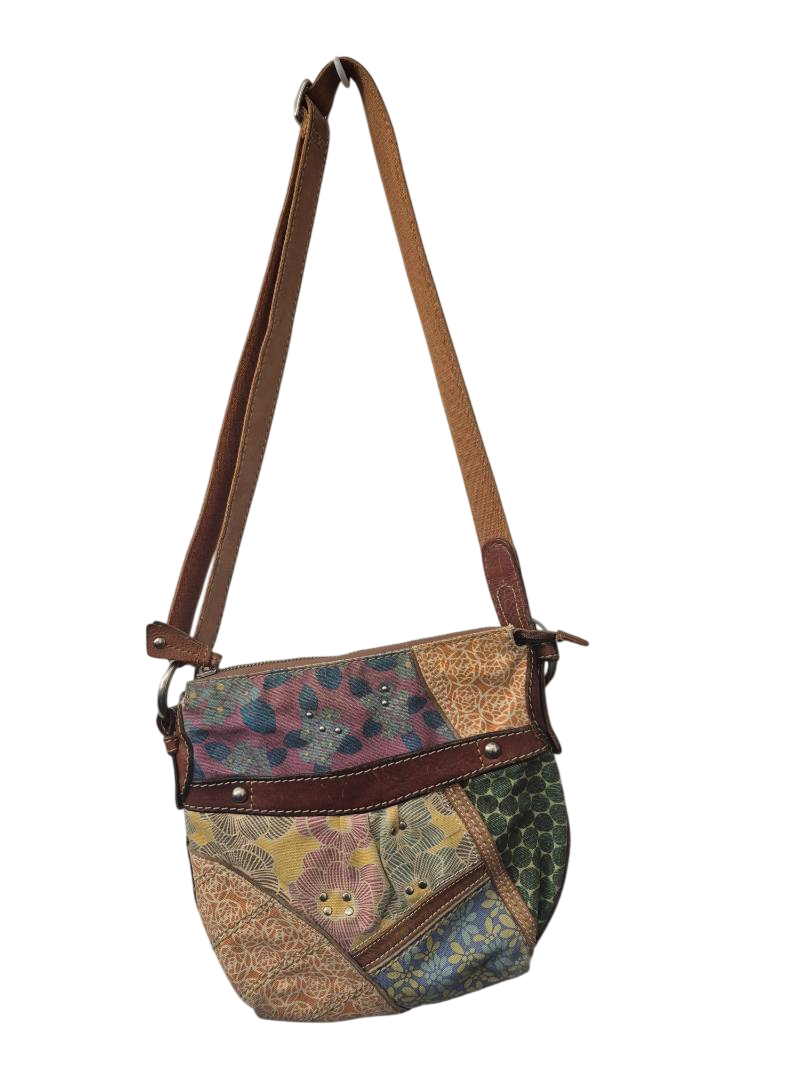 Fossil Patchwork Saddle Bag Vintage