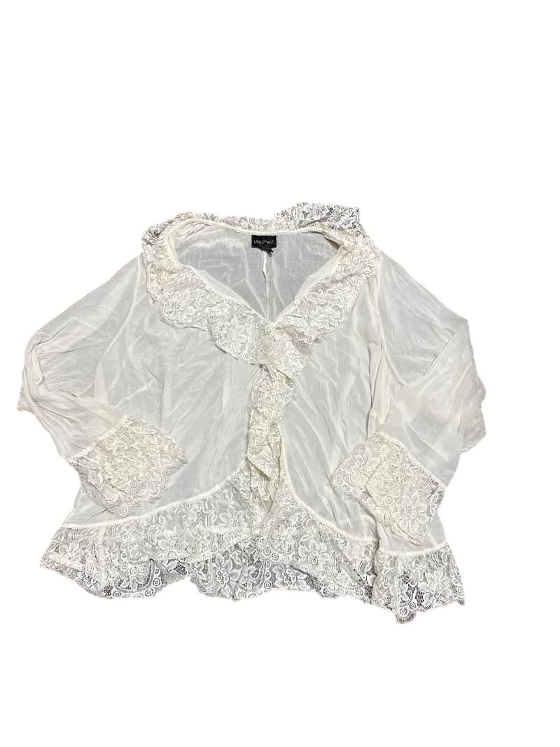 Lane Bryant Lace Trim Blouse Long Sleeves