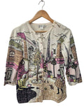 Christopher & Banks Button-Up Graphic Cardigan Long Sleeves