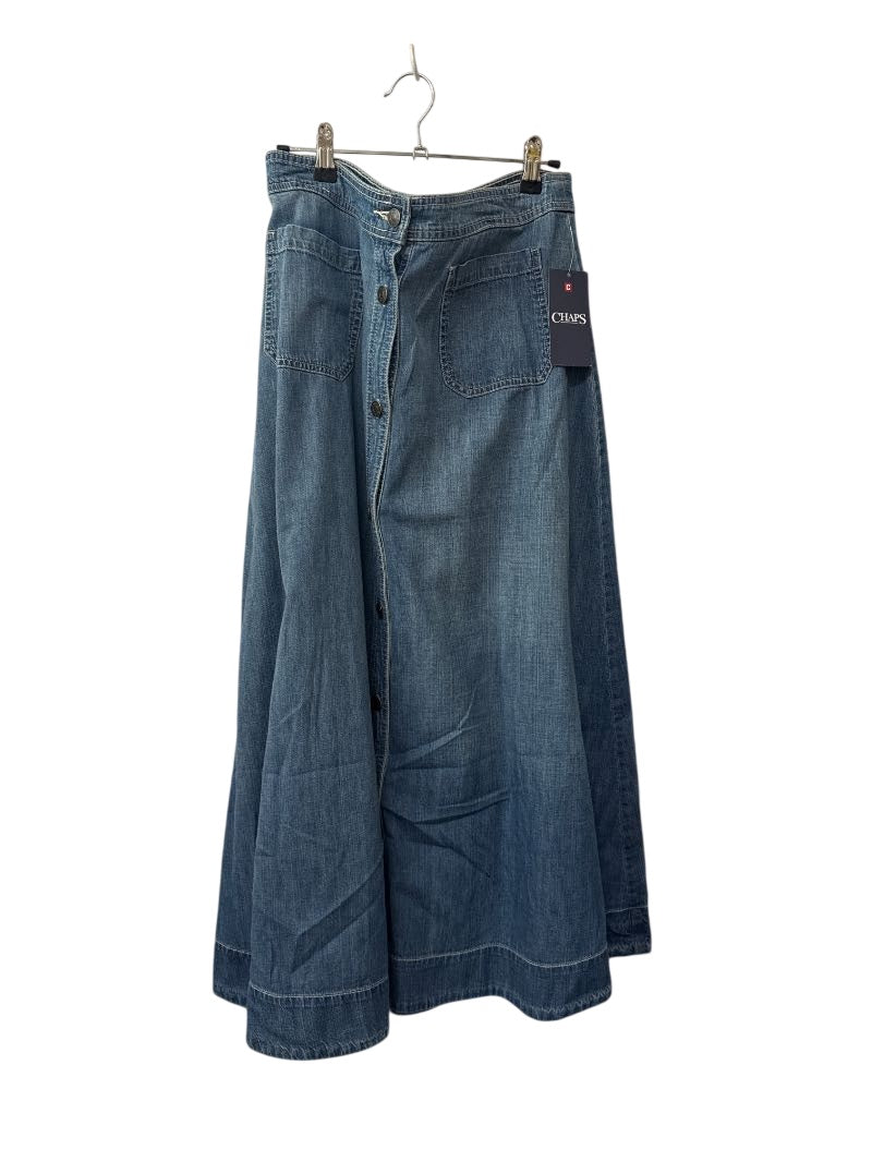 Chaps Button-Front A-Line Skirt