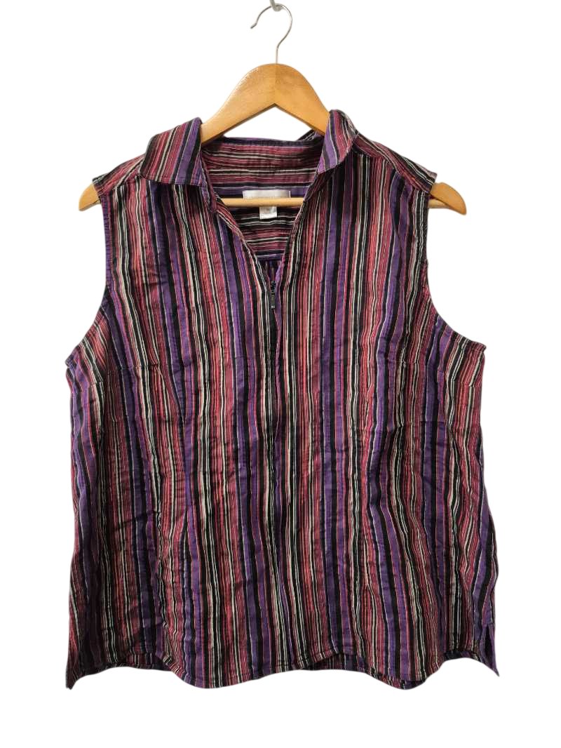 Christopher & Banks Striped Sleeveless Tanks