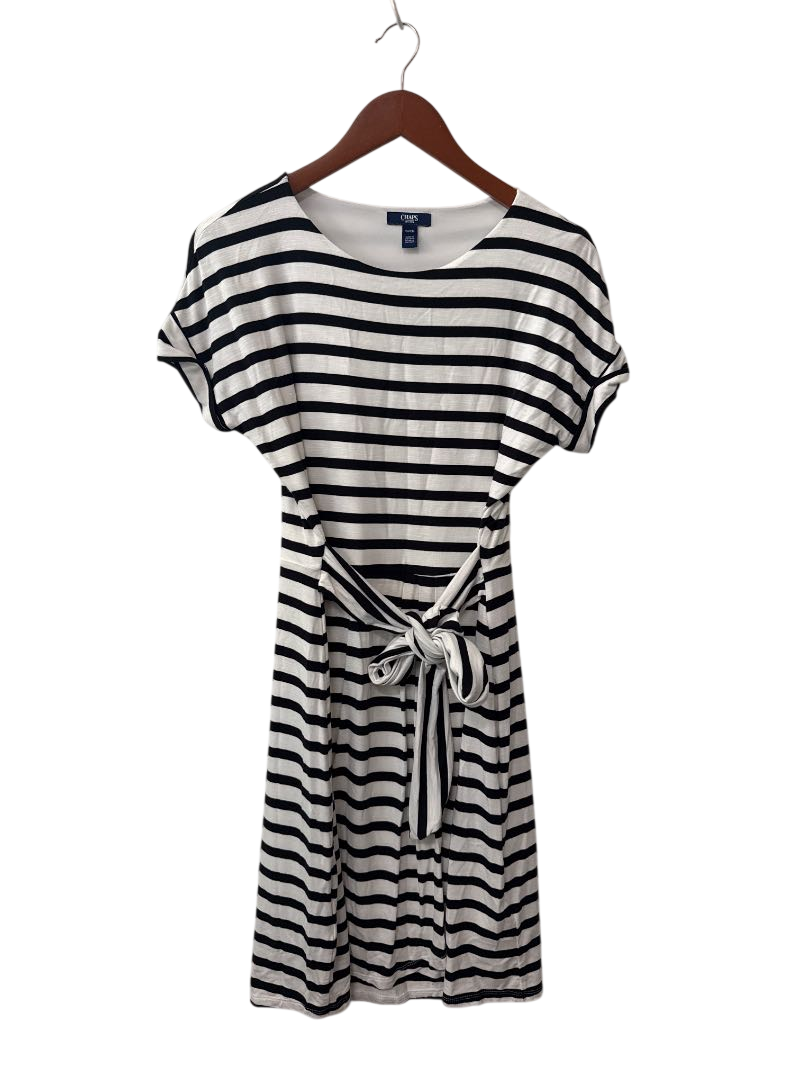 Chaps Striped Tie-Waist Dresses