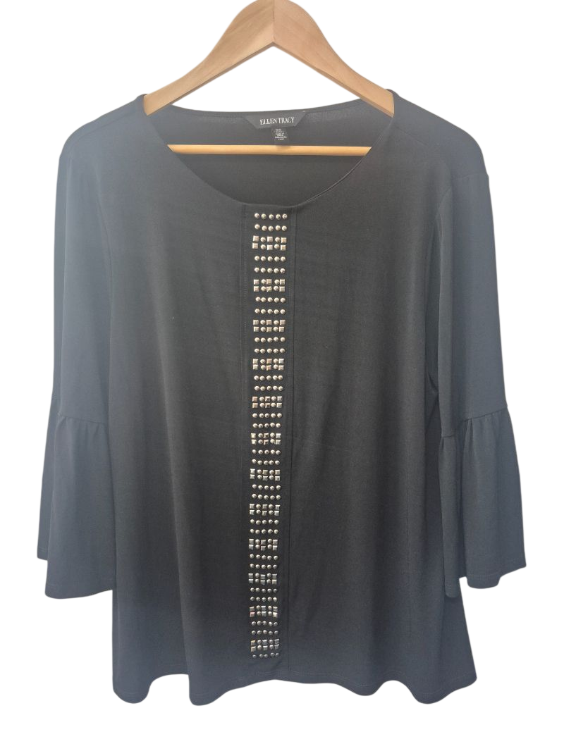 Ellen Tracy Embellished Tunic Long Sleeves