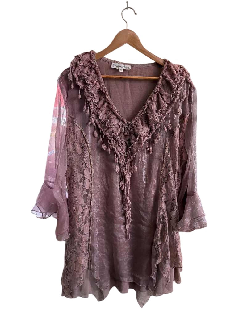 Pretty Angel Ruffled V-Neck Long Sleeves