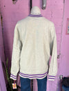 Gray/Purple Champion Turtleneck Sweatshirt, XL