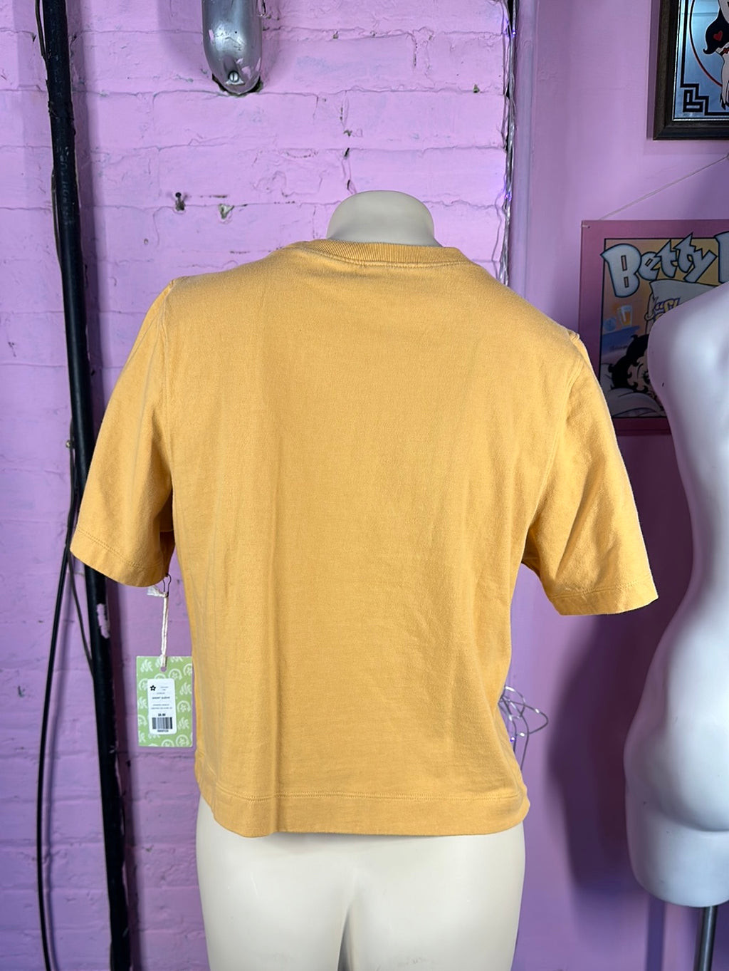 Orange Uniqlo Cropped Tee Shirt, XS