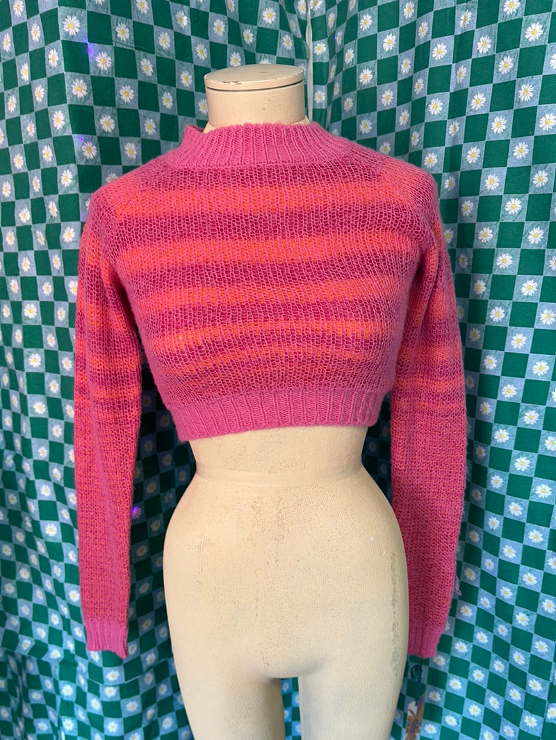 Pink Zara Cropped Sweater, XS