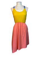 Yellow/Pink Kavu Asymmetrical Midi Dress, M