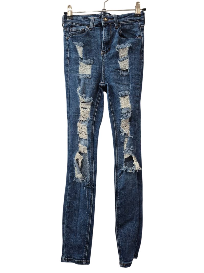 Wax + Jean Distressed Skinny Jeans