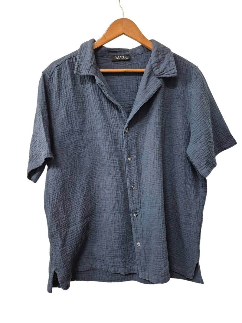 Paradis Button-Up Textured Short Sleeves
