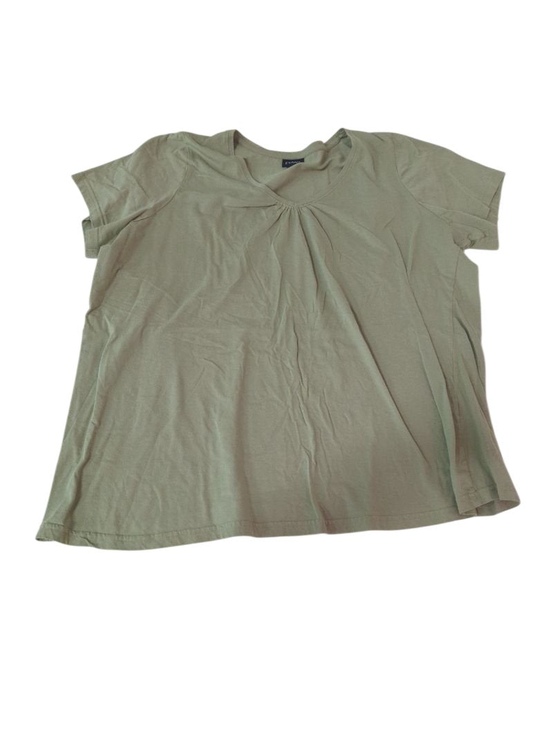Evans Pleated Scoop Neck Short Sleeves