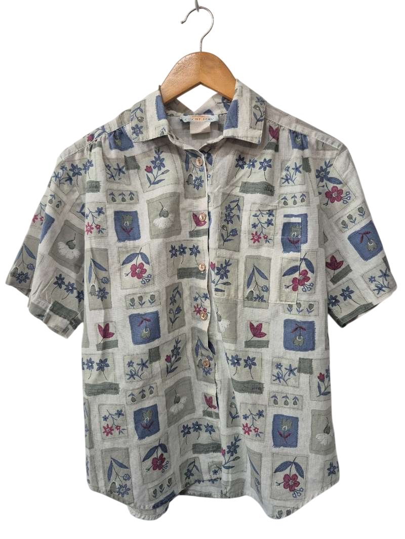 Coral Bay Floral Button-Up Shirt Vintage