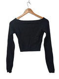 Off-Shoulder Crop Sweaters
