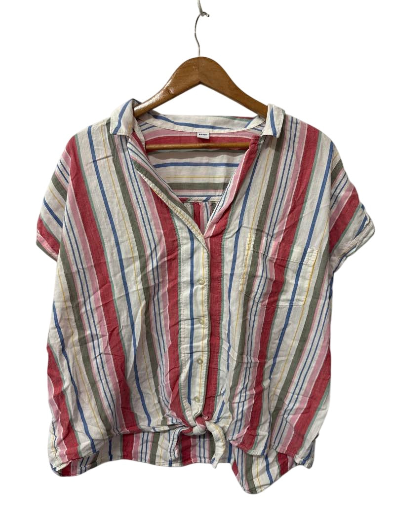 Old Navy Striped Button-Up Short Sleeves