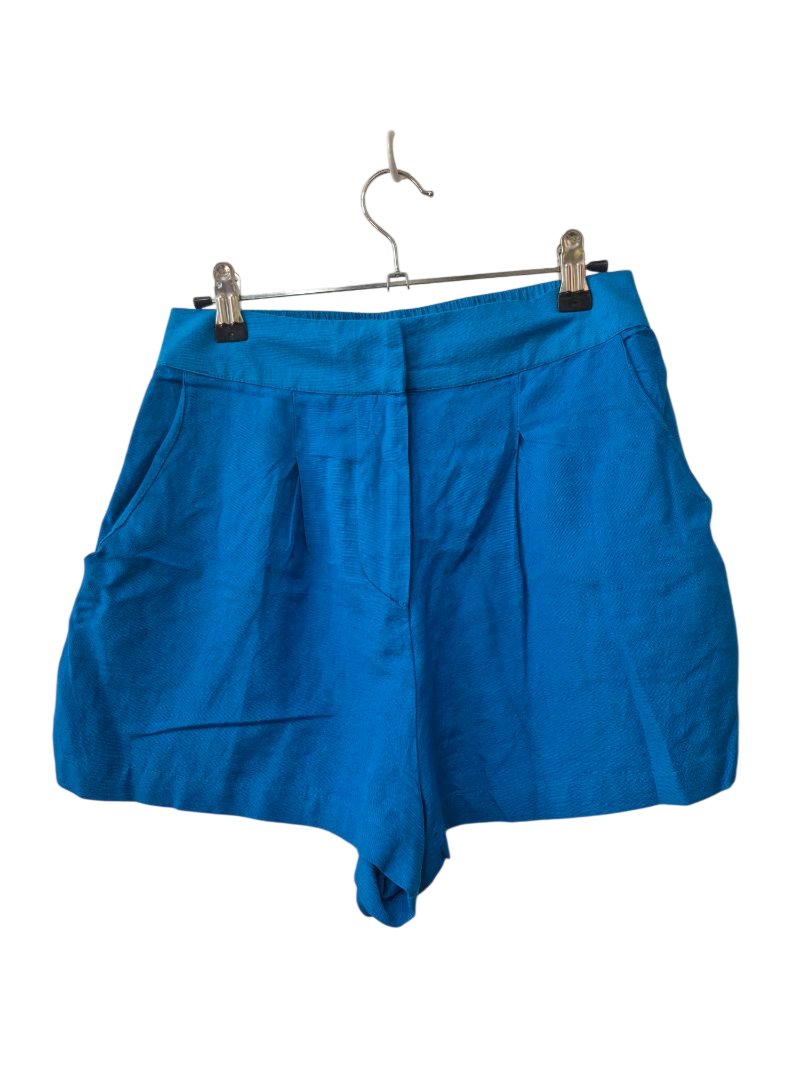 Midnight Sky Pleated High-Waisted Shorts