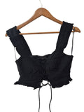 Blue Blush Ruffled Crop Tanks