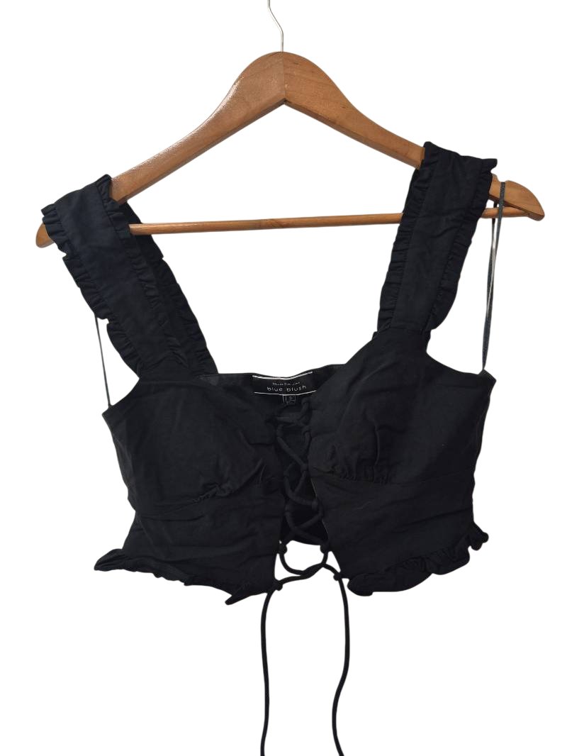 Blue Blush Ruffled Crop Tanks