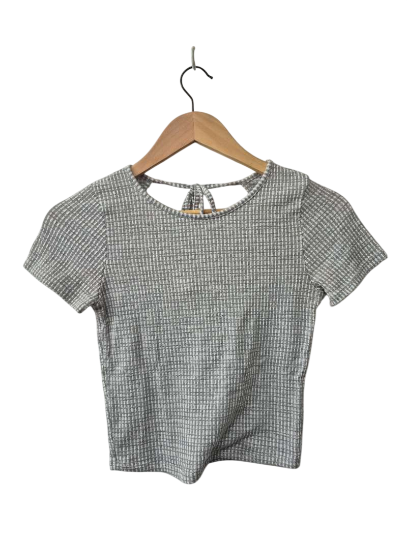 Caution to the Wind Textured Crew Neck Short Sleeves