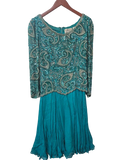 Black Tie Oleg Cassini Beaded Evening Dress Vintage