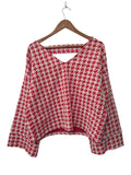 CY Fashion Houndstooth Sweater Long Sleeves