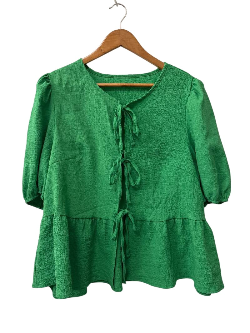 SHEIN Tie-Front Blouse Short Sleeves