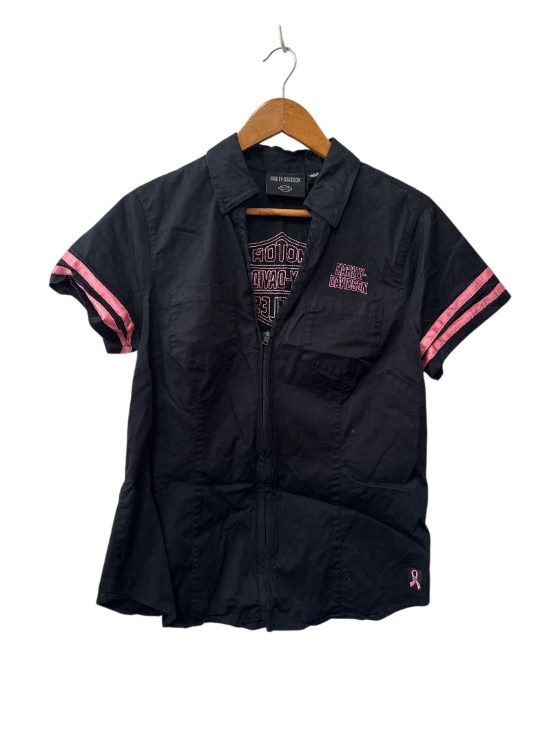 Harley Davidson Collared Zip-Up Short Sleeves