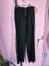 Black Walter Buttoned Wide Leg Dress Pants, 8