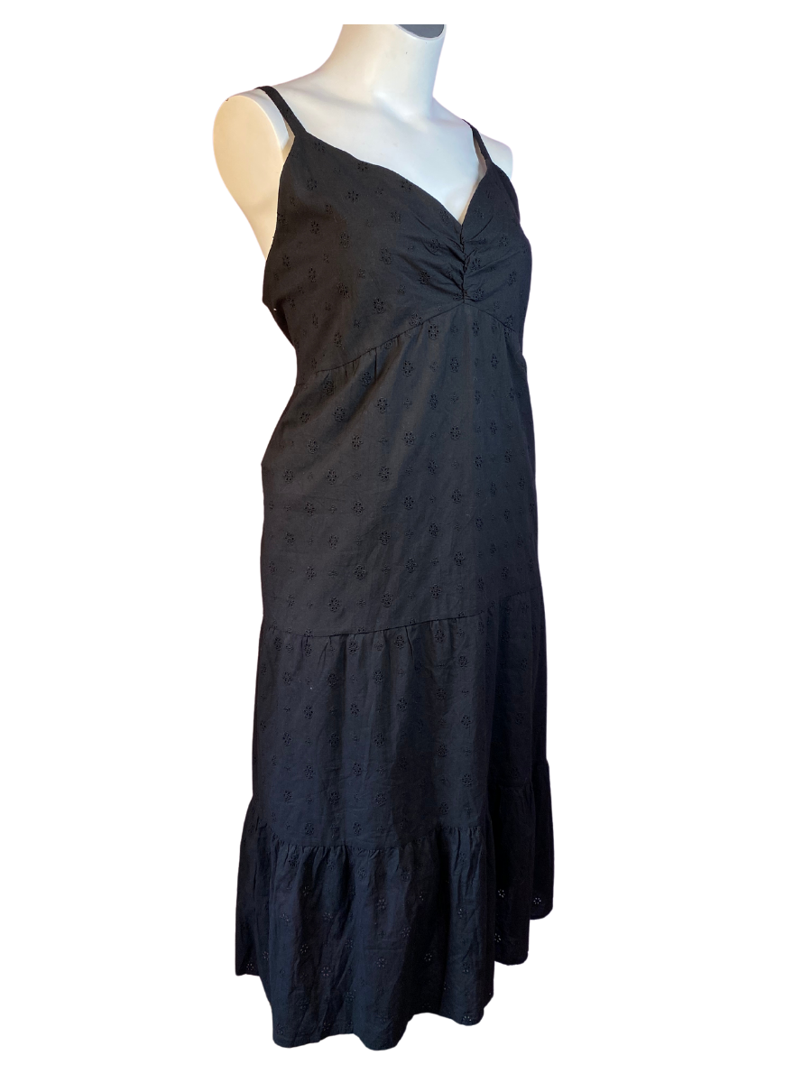 Black Ophelia Roe Tiered Maxi Dress, 3X