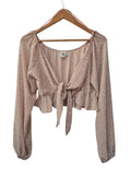 Princess Polly Tie Front Blouse Long Sleeves
