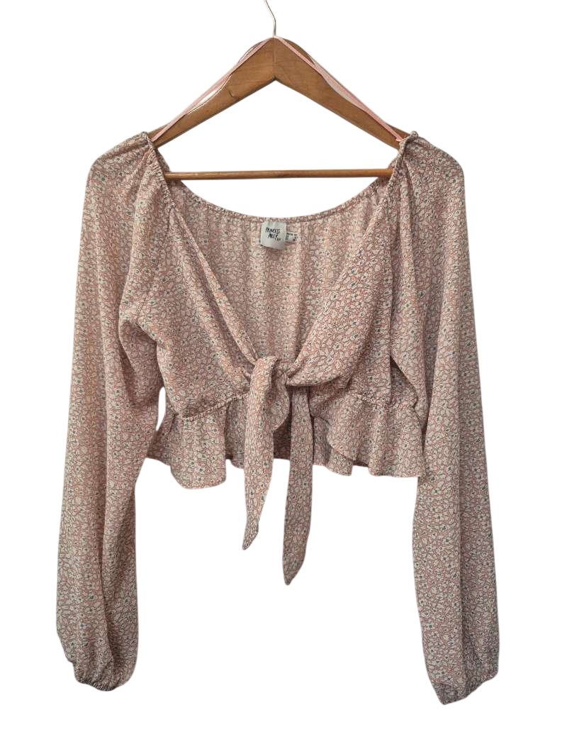 Princess Polly Tie Front Blouse Long Sleeves