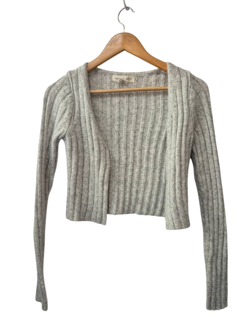Happily Grey Ribbed Cardigan Sweater