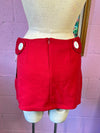 Red Semi Sweet Buttoned Mini Skirt, 5/6