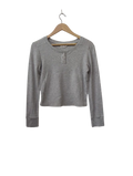 Pink rose Henley Ribbed Long Sleeves