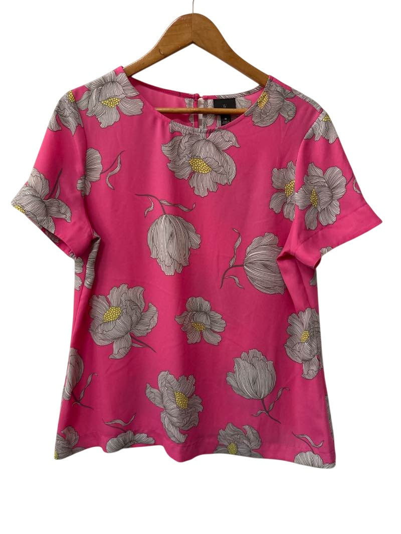 Worthington Floral Print Top Short Sleeves