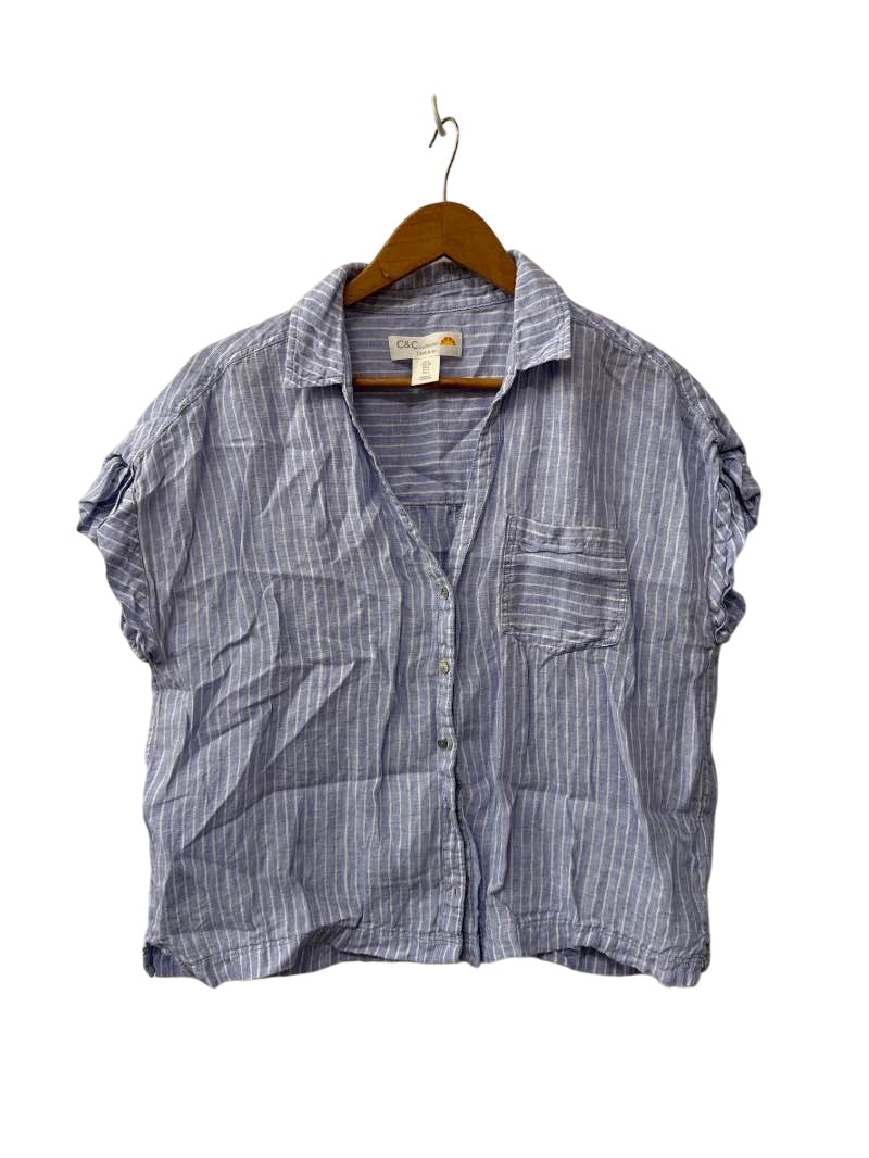 C&C california Button-Up Stripe Short Sleeves